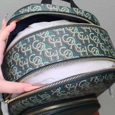 Green Gold Print Court Backpack With Coach Monogram Print & Wristlet Green Gold Print Court Backpack With Coach Monogram Print  main image 4