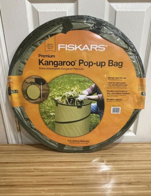 New Fiskars Kangaroo Pop Up Garden Bag 30 Gallon Collapsible Yard Container