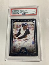 Psa 9 2016 Panini diamond kings Roberto Clemente black framed crowd back 53/99