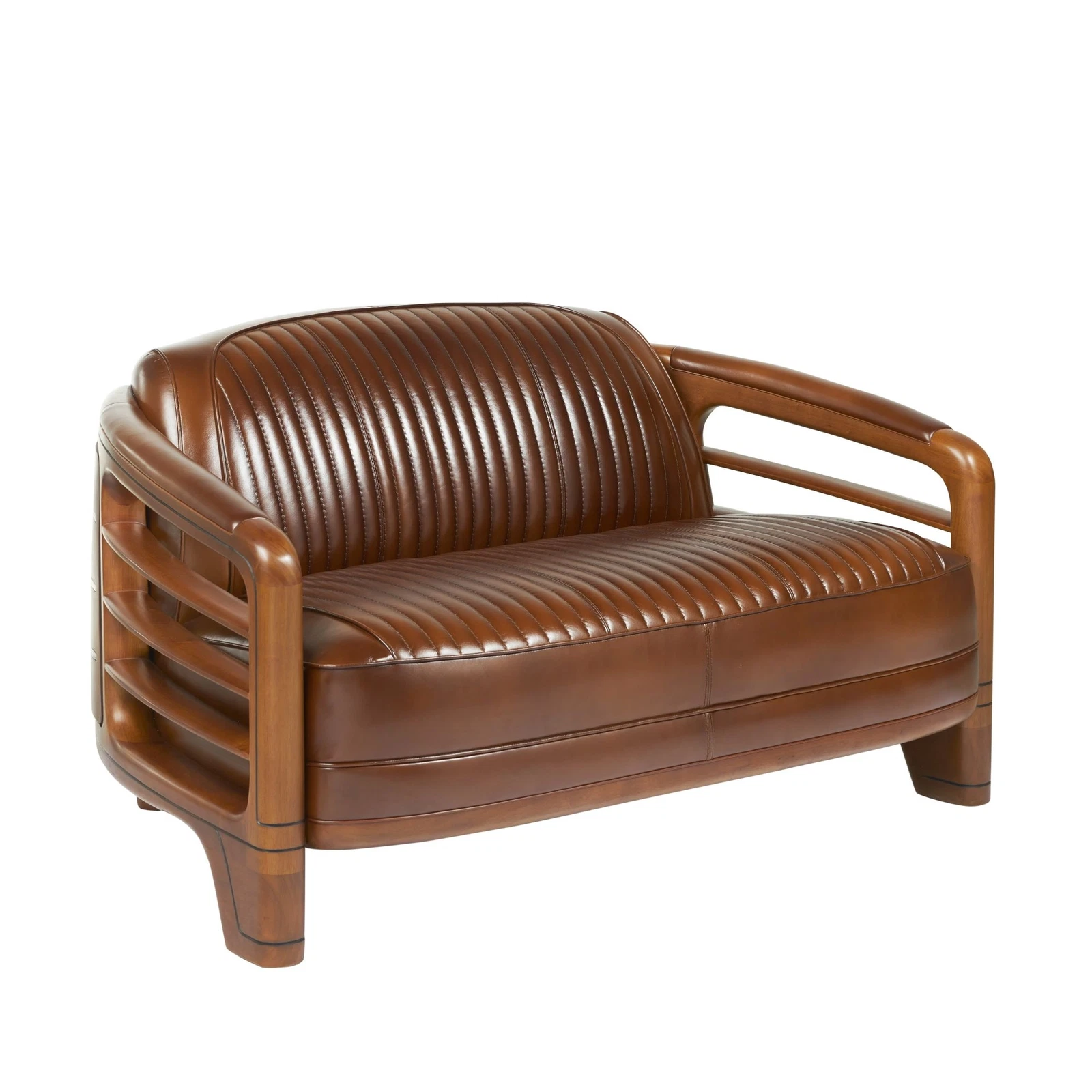 Club Sofa Marisol 2 Seater Lounge Relax Art Deco Couch Leather Cigar Armchair Style