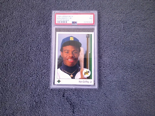1989 UPPER DECK KEN GRIFFEY JR ROOKIE CARD #1 PSA GRADED 7 NM