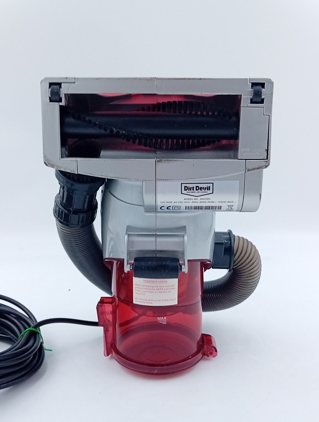 Dirt Devil DHC003 Handheld Mains Powered Cleaner Vacuum Cleaner Tested