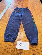 Aviator Nation Sweatpants Youth 6 Gray Fleece Rainbow Stripe Joggers USA C2