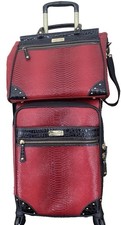 Samantha Brown Red & Black Faux Croc Carry-On...