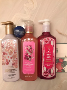5 Bath & Body Works Gel Hand Soap North Pole Punch Brambleberry Harvest lip balm