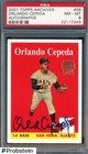 2001 Topps Archives Autographs #58 Orlando Cepeda Giants HOF AUTO PSA 8 NM-MT