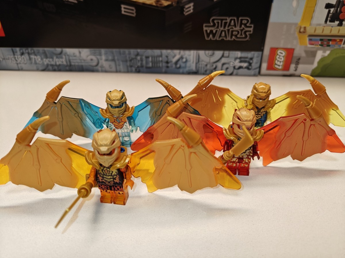 Ninjago Crystalized: Golden Dragon Jay, Zane, Kai, Cole Custom