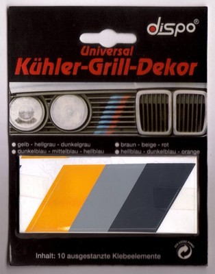 BMW E30 TUNING STICKER RADIATOR GRILLE DECOR 80 Series - Original Packaging - Yellow Grey Dark Grey