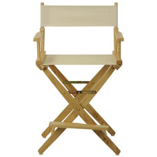 24 In. Extra-Wide Natural Frame/ Natural Canvas New, Solid Wood Folding Chair S
