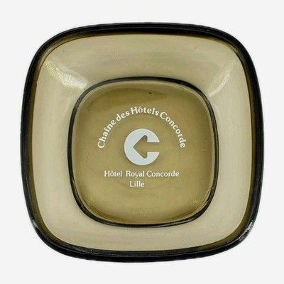 Vintage Glass Marketing Ashtray / Hotel Royal Concorde / Lille France