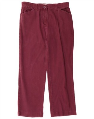 L.L.BEAN Damen klassische Passform Freizeithose US 14 XL W32 L27 burgunderrot CB09