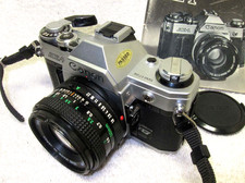 TESTED Vintage CANON AE-1 35mm Film SLR Camera w/50mm Lens  Manual BONUS   