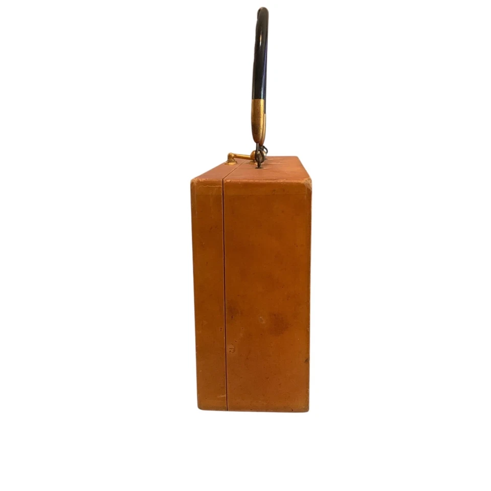 Bolso de mano vintage con caja de madera Enid Collins Lucky Ladybugs años 60 con espejo Foto 4 de 4