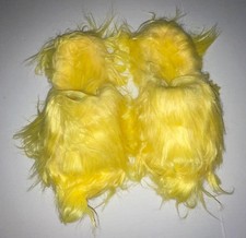 Womens Yellow Faux Fur Fuzzy Slide Slippers EU 42-43 US 8.5-9 Open Toe Costume