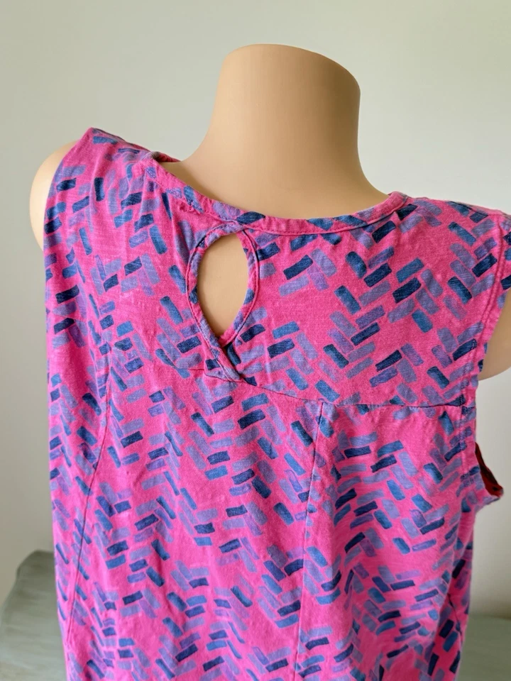 Fresh Produce 背心连衣裙 1X Artsy Boho 粉红色粗纺针织球衣可爱海岸 — 第 2/4 张图片