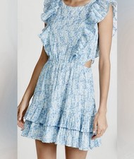 Minkpink Zahari Mini Dress in Blue Floral Size M