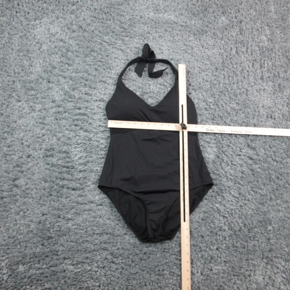Jag Swimsuit Womens Large Black Halter One Piece Mesh Waist Swimwear NWT - Image 3 of 4