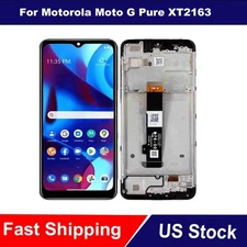 For Motorola Moto G Pure XT2163 LCD Touch Screen Digitizer Replacement + Frame