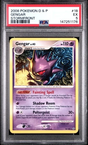 2008 POKEMON DIAMOND & PEARL STORMFRONT #18 GENGAR PSA 5