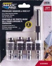 Surface Maxx Pro Pressure Washer J-Rod Kit: Holder/Shooter Nozzle/3 Jet Nozzles