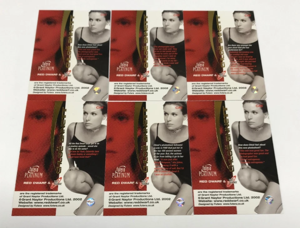 2002 Futera Red Dwarf Trading Card Subset Chloe Annett Full Set (6) (CA1-CA6) - Image 3 of 4