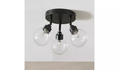 Argos Home Tay Stahl Strahlerplatte mit 3 Leuchten - Schwarz