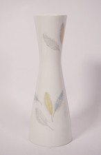 Vase Design Rosenthal Form 2000 Raymond Loewy Feuilles Colorées Porcelaine 22 cm