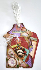 Easter Tags 3 Pockets Lamb Eggs Shaker Box OOAK 12 3D Art Junk Journal Handmade