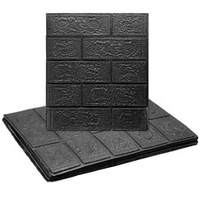10pcs, 3D Wall Panels Peel and Stick 13.8"x15.2" Brick Design Black