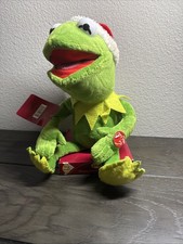 Disney DANDEE Christmas Plush Kermit the Frog Muppets w/ Santa Hat 15"
