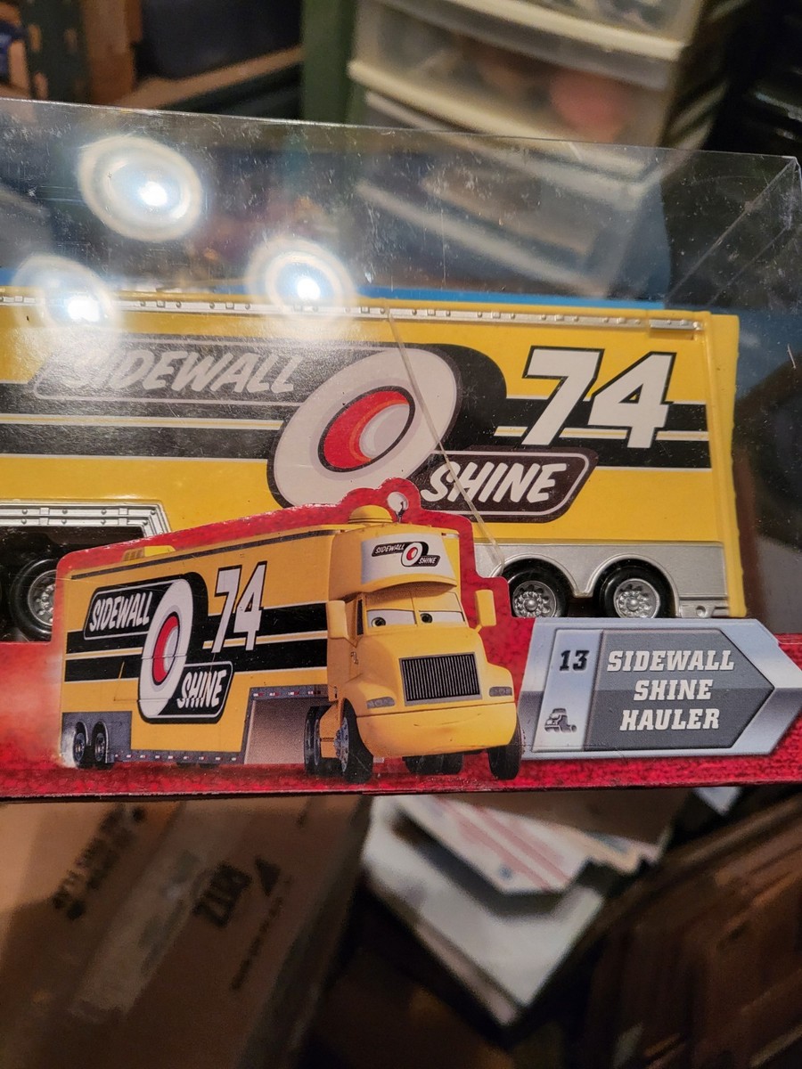 Disney Pixar Cars Sidewall Shine 74 Hauler Trailer Brand New