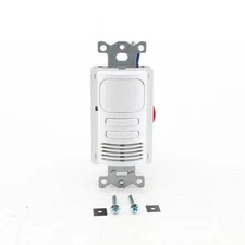 Hubbell White Occupancy Sensor Switch Adaptive PIR/US 2Circuit 120/277V AD2000W2