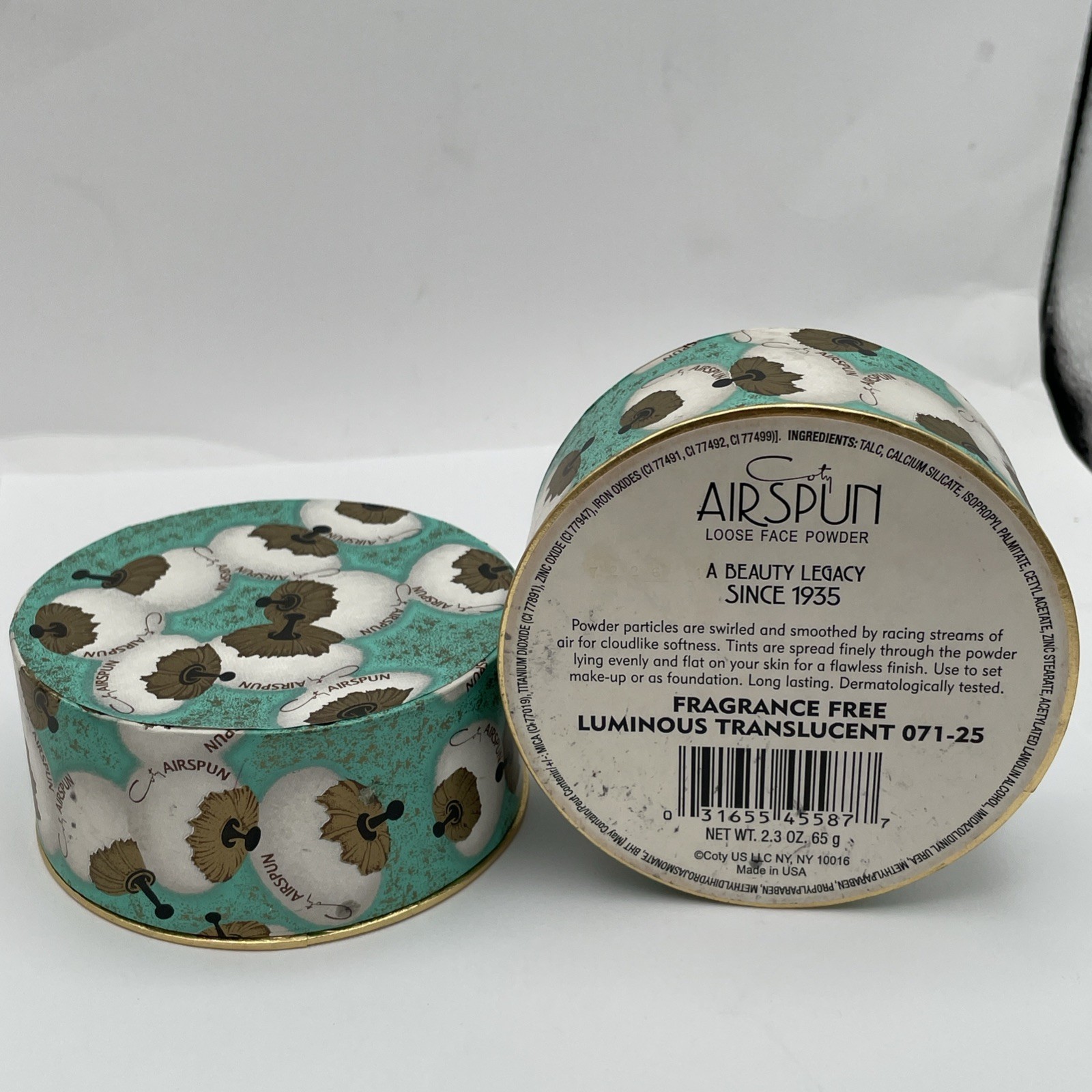 1 Coty Airspun Face Powder NOS 071-24 Fragrance Free Translucent Vintage 2.3 Oz