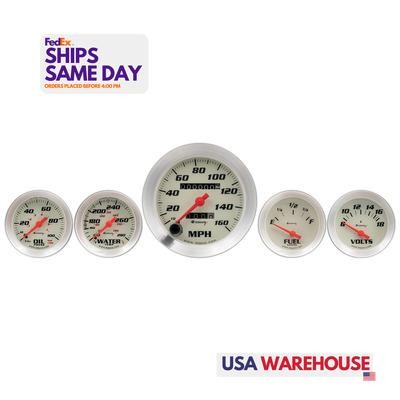 Equus E8500, Kit 5-Piece Gauge Set White Face/Silver Bezel Performance Parts