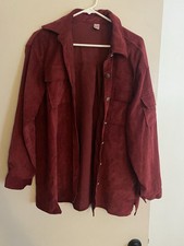 Corduroy Maroon Shacket - Size Medium - Oversized