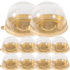 50 PCS Mini Cake Boxes With Dome Lid Clear Individual Plastic Containers