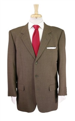 Gianni Versace Vintage Brown Gold Tweed Woven 3-Btn Wool Suit 38R
