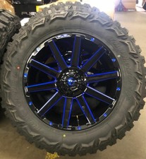 20x10 Fuel D644 Contra Blue Wheels 35 Mt Tires 5x5 Jeep Wrangler Jk Jl Tj
