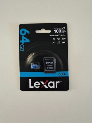Lexar High-Performance 633x 64GB microSDXC UHS-I Card with SD Adapter