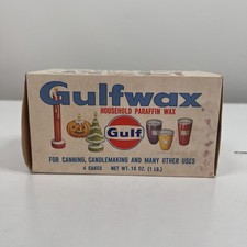 Vintage GULF Gulfwax 8 Cakes Household Paraffin Wax Canning Candles Crafts NOS