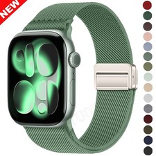 Magnetic Nylon Strap for Apple Watch Series 12 11 10 9 8 7 6 SE Ultra 49mm Band