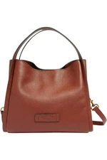 American Leather Co. Triple Entry Leather Auburn Crossbody Brandy