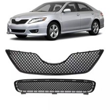 For 2007-2009 Toyota Camry Front Upper Lower Grille Mesh Style Gloss Black Set For 2007-2009 Toyota Camry Front Upper Lower Grille Mesh Style Gloss Black Set