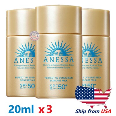 20 ml pack of 3 pieces : Anessa Perfect UV Sunscreen Skincare Milk