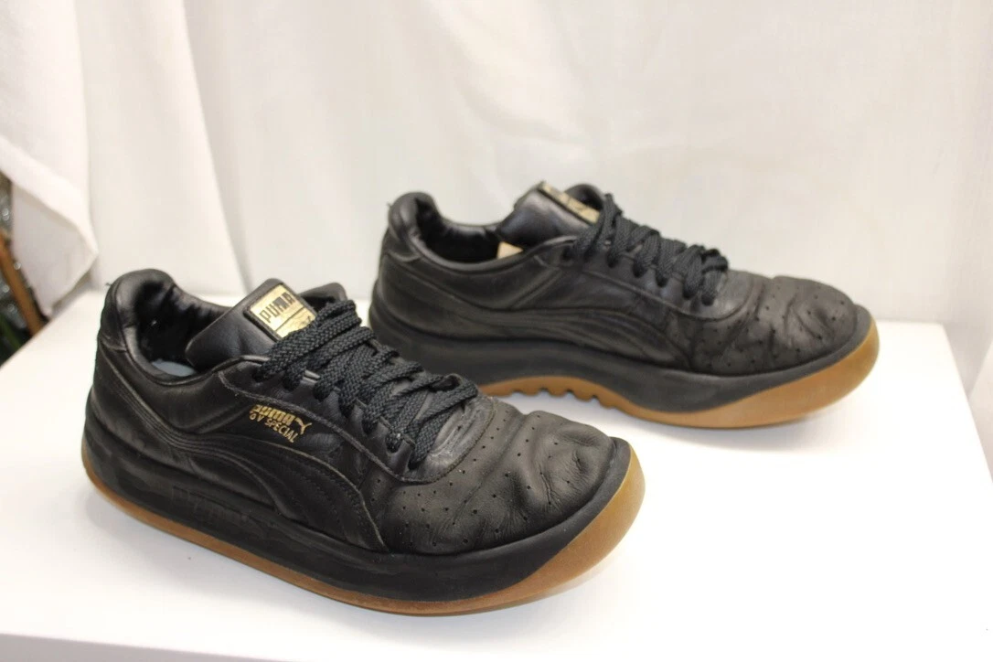 Taglia 8 PUMA GV Special Haute TOMAIA IN PELLE GOMMA NERA * INTERSUOLA COMODA COMFORT