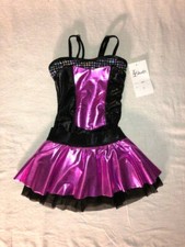 Fuchsia Black Youth Camisole Leotard Skirt Dance Costume