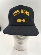 Vintage USS IOWA BB-61 Snap Back Hat Cap New Era Pro Design Made in USA