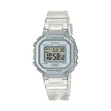 Casio LA20WHS-7A, Women's Digital Clear Resin Watch, Chronograph, Alarm