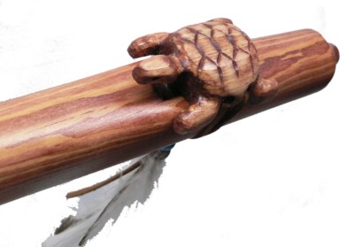 Authentic Native American TURTLE Flute handmade by Jonah Thompson in key of A