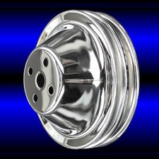 Chrome 2 Groove Water Pump Pulley For Chevy Short Water Pump 283 327 350 400 Sbc Chrome 2 Groove Water Pump Pulley For Chevy Short Water Pump 283 327 350 400 Sbc